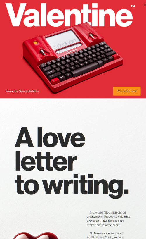 Freewrite Valentine