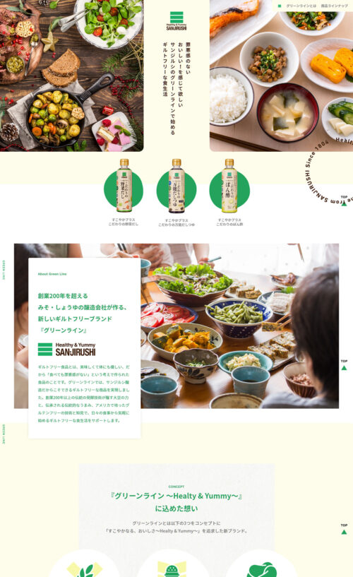 ギルトフリー食品『グリーンライン』 | サンジルシ醸造