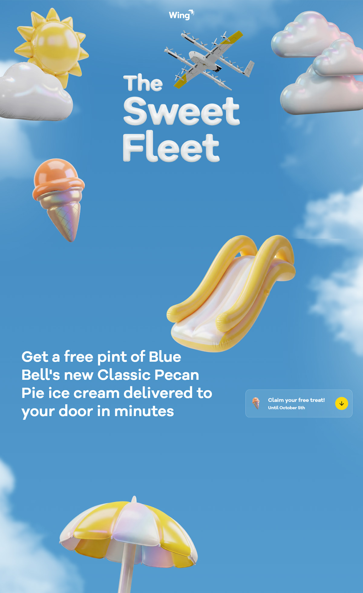 Free Blue Bell Classic Pecan Pie Ice Cream | Wing Delivery